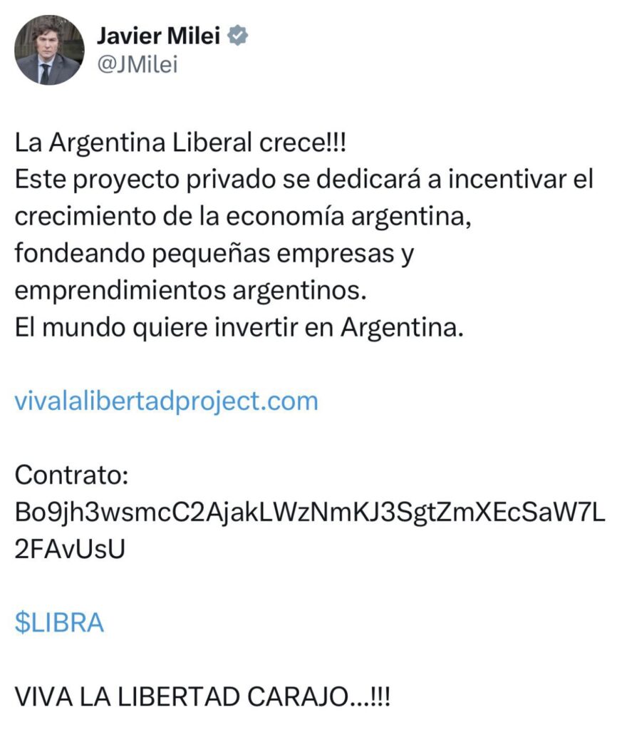 Milei recomendó $LIBRA