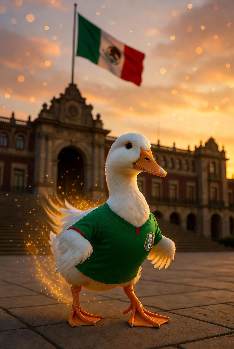 El Pato Merlín llega a Palacio Nacional. 8 reacciones en redes