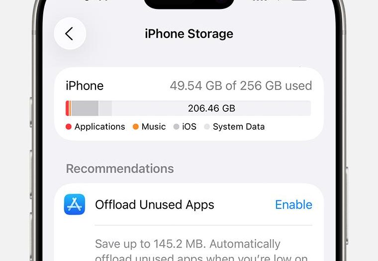 How to check iPhone storage on an Apple iPhone