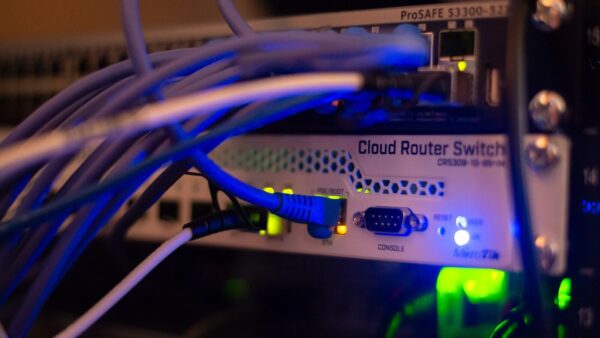 what is a static ip a close up of a network with wires connected to it